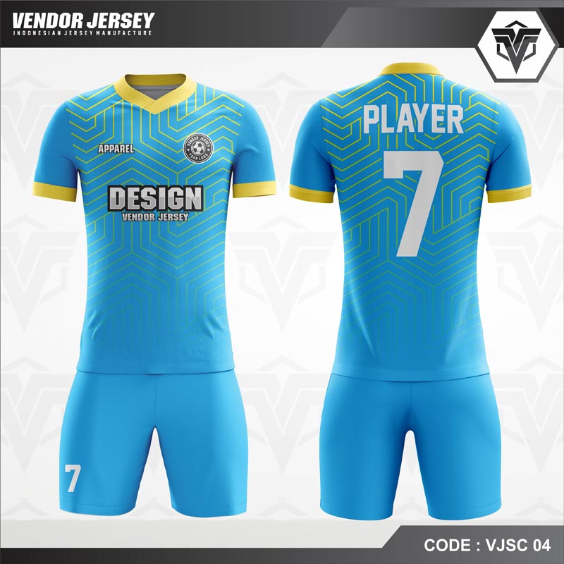 Desain Jersey Futsal Code VJSC 04 Biru Muda