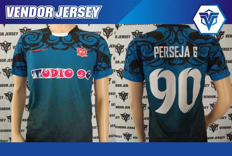bikin jersey futsal gradasi biru
